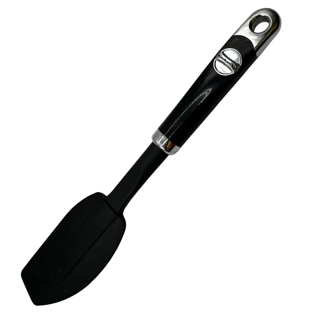 KitchenAid Silicone‎ Scraper Spatula White Handle Heat Resistant Black 12.5 Inch
